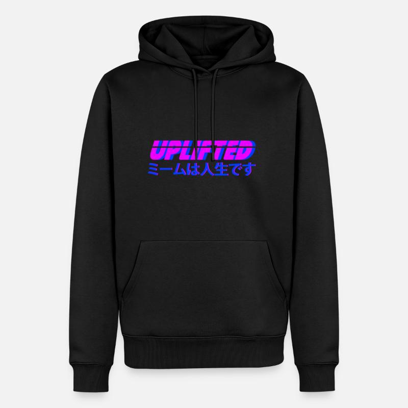 Uplifted avec le lettrage japonais - Sweat à capuche Premium bio Homme - noir