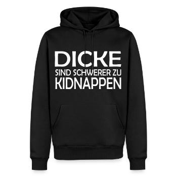 Dicke sind schwerer zu Kidnappen - Männer Premium Bio Hoodie - Schwarz - Vorne - Nico (187cm)