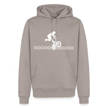 DNA Bmx - Sweat à capuche Premium bio Homme - taupe - Devant - Nico (187cm)