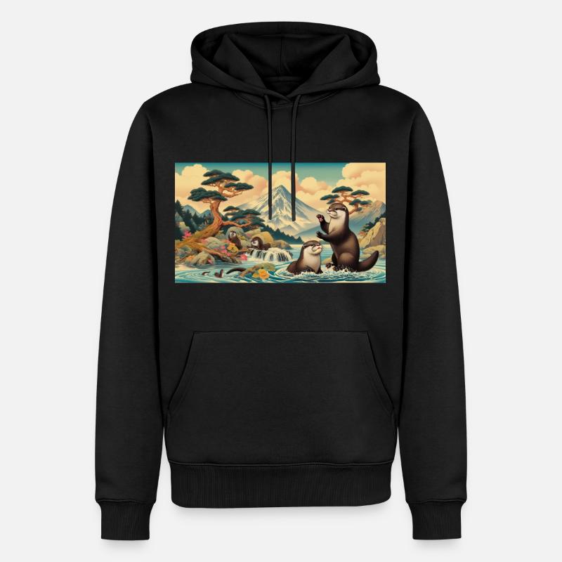 Otters' Paradise - Sweat à capuche Premium bio Homme - noir