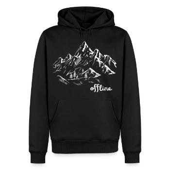 offline Berglandschaft Wanderung - Männer Premium Bio Hoodie - Schwarz - Vorne - Nico (187cm)