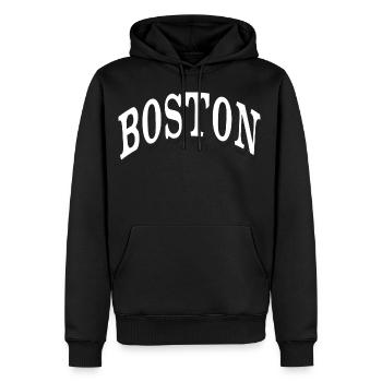 Boston - Sweat à capuche Premium bio Homme - noir - Devant - Nico (187cm)