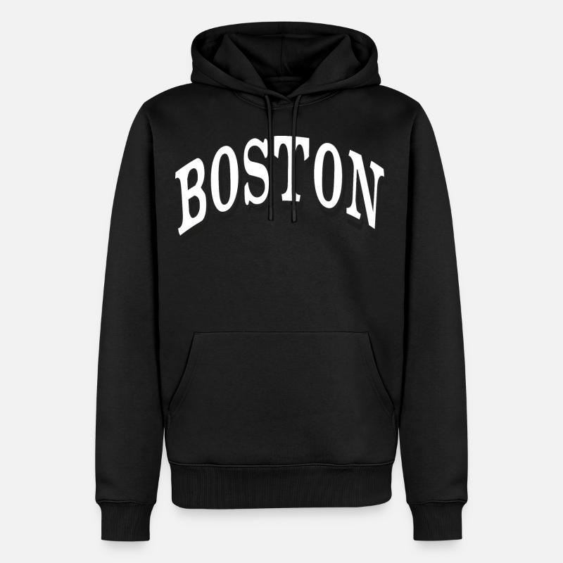 Boston - Männer Premium Bio Hoodie - Schwarz