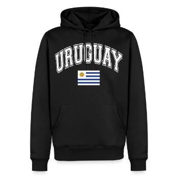 Drapeau de l’Uruguay - Sweat à capuche Premium bio Homme - noir - Devant - Nico (187cm)
