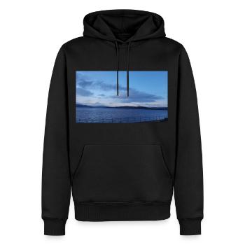 Evening Sky - Men’s Premium Organic Hoodie - black - Front - Nico (187cm)