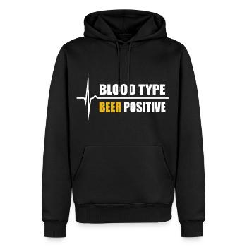 Blood Type Beer positive - your pulse rises - Men’s Premium Organic Hoodie - black - Front - Nico (187cm)