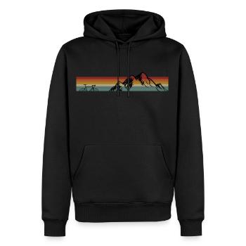 Mountainbike und Bike - Männer Premium Bio Hoodie - Schwarz - Vorne - Nico (187cm)
