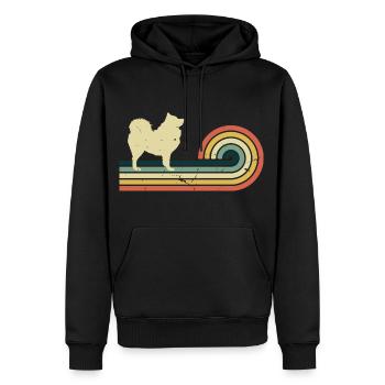 Samoyed Dog Retro Vintage Design - Sweat à capuche Premium bio Homme - noir - Devant - Nico (187cm)
