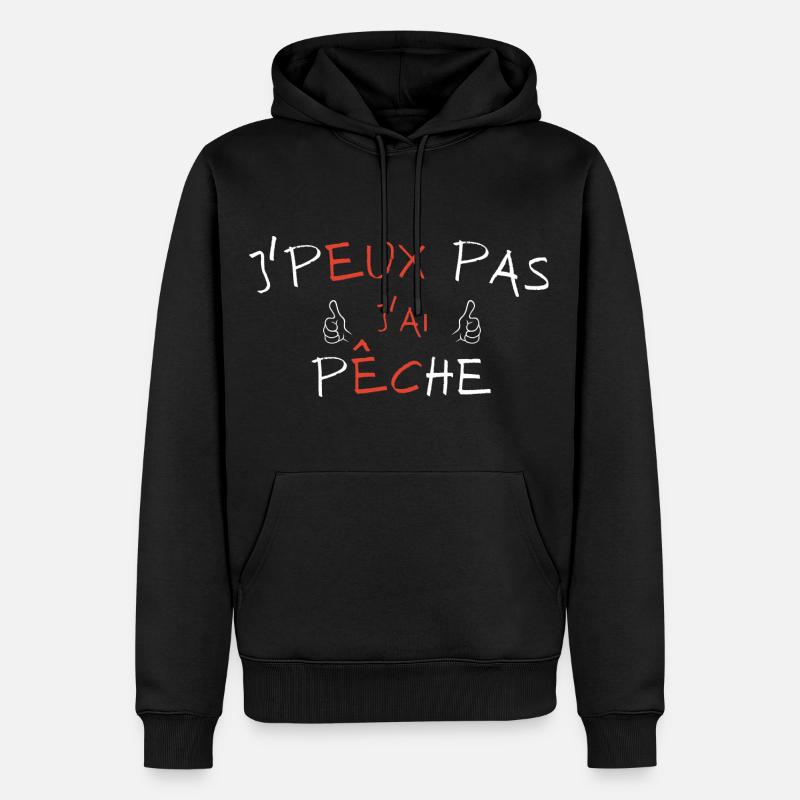 j'peux pas j'ai Pêche - Sweat à capuche Premium bio Homme - noir