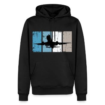 Avion Pilote aviation - Sweat à capuche Premium bio Homme - noir - Devant - Nico (187cm)