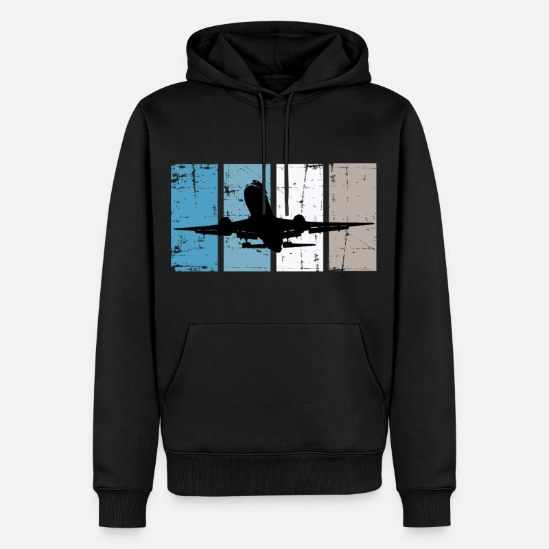 Flugzeug Pilot Luftfahrt - Männer Premium Bio Hoodie - Schwarz