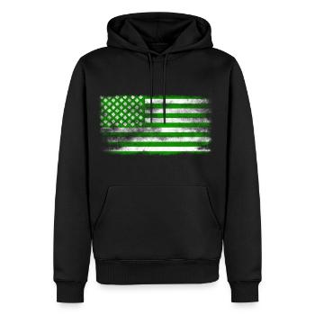 Irisch-amerikanische St. Patrick's Day-Flagge gewaschen - Männer Premium Bio Hoodie - Schwarz - Vorne - Nico (187cm)