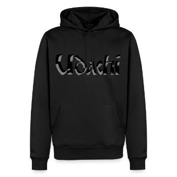 Udachi (удачи) - Good Luck - Men’s Premium Organic Hoodie - black - Front - Nico (187cm)