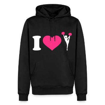 I Love Cheerleading - Men’s Premium Organic Hoodie - black - Front - Nico (187cm)