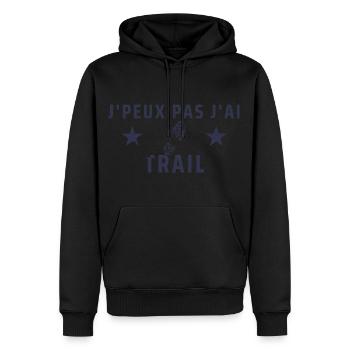 J peux pas j ai Trail - Sweat à capuche Premium bio Homme - noir - Devant - Nico (187cm)