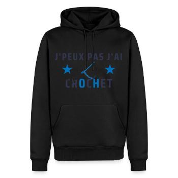 j peux pas j ai crochet - Sweat à capuche Premium bio Homme - noir - Devant - Nico (187cm)