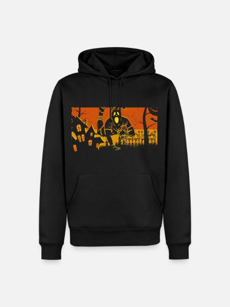 Retro Halloween Rugby - Men’s Premium Organic Hoodie - black