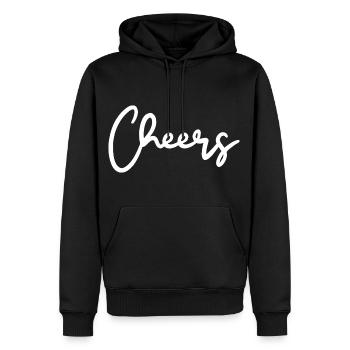 Cheers Trinkspruch - Männer Premium Bio Hoodie - Schwarz - Vorne - Nico (187cm)