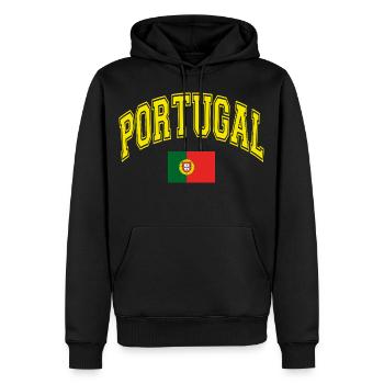 Drapeau du Portugal - Sweat à capuche Premium bio Homme - noir - Devant - Nico (187cm)