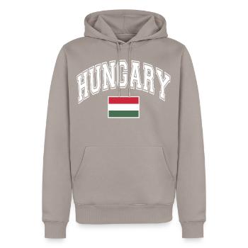 Ungarn Hungary Flagge - Männer Premium Bio Hoodie - Taupe - Vorne - Nico (187cm)