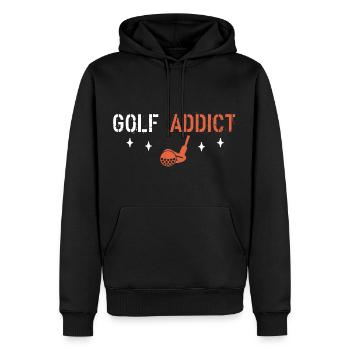 Golf-Süchtige - Männer Premium Bio Hoodie - Schwarz - Vorne - Nico (187cm)