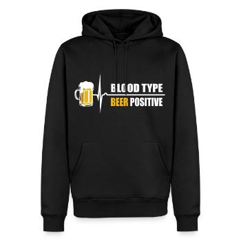 Blood Type Beer positive - your pulse rises - Men’s Premium Organic Hoodie - black - Front - Nico (187cm)