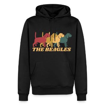 Beagle Dog Retro Vintage - Sweat à capuche Premium bio Homme - noir - Devant - Nico (187cm)