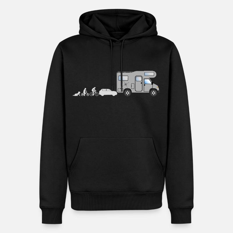 Evolution Camper - Männer Premium Bio Hoodie - Schwarz