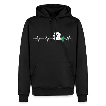 Fahrrad Rettich Herzschlag Rennrad Sport Radi Cool - Männer Premium Bio Hoodie - Schwarz - Vorne - Nico (187cm)