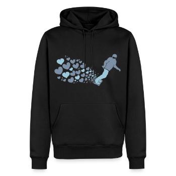 Snowboarder avec un coup de cœur - Sweat à capuche Premium bio Homme - noir - Devant - Nico (187cm)