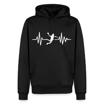 Handball Free Time Handball Gift - Men’s Premium Organic Hoodie - black - Front - Nico (187cm)