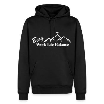 Berg Life Balance - Männer Premium Bio Hoodie - Schwarz - Vorne - Nico (187cm)