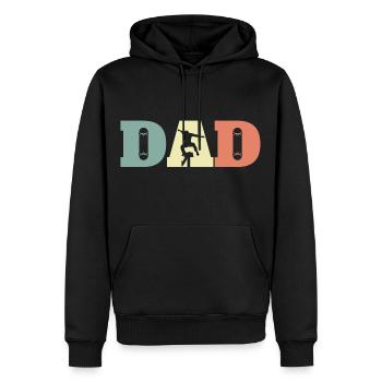 Skateboard Dad Vatertag Papa - Männer Premium Bio Hoodie - Schwarz - Vorne - Nico (187cm)
