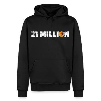 21 Million Bitcoin Cryptocurrency HODL BTC - Men’s Premium Organic Hoodie - black - Front - Nico (187cm)