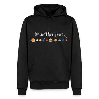 Nous ne parlons pas de Pluton - Sweat à capuche Premium bio Homme - noir - Devant - Nico (187cm)