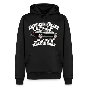 Muscle Car de course américaine - Sweat à capuche Premium bio Homme - noir - Devant - Nico (187cm)