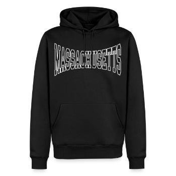 Massachusetts - Männer Premium Bio Hoodie - Schwarz - Vorne - Nico (187cm)