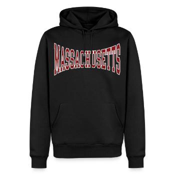 Massachusetts - Männer Premium Bio Hoodie - Schwarz - Vorne - Nico (187cm)