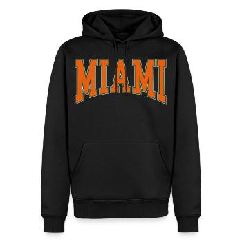 Miami - Sweat à capuche Premium bio Homme - noir - Devant - Nico (187cm)