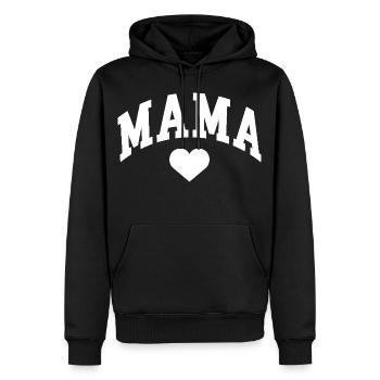 Cœur de maman - Sweat à capuche Premium bio Homme - noir - Devant - Nico (187cm)