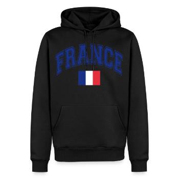 Drapeau de la France - Sweat à capuche Premium bio Homme - noir - Devant - Nico (187cm)