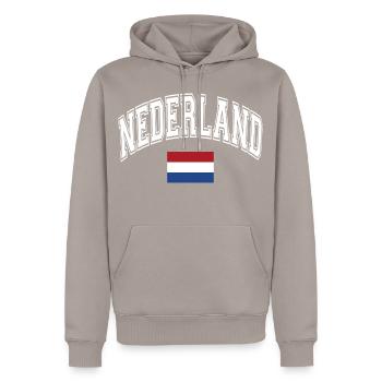 Drapeau néerlandais - Sweat à capuche Premium bio Homme - taupe - Devant - Nico (187cm)