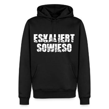 Eskaliert Sowieso Eskalieren Spaß Motto - Männer Premium Bio Hoodie - Schwarz - Vorne - Nico (187cm)