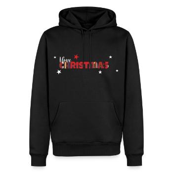Christmas sweater I love Christmas - Men’s Premium Organic Hoodie - black - Front - Nico (187cm)