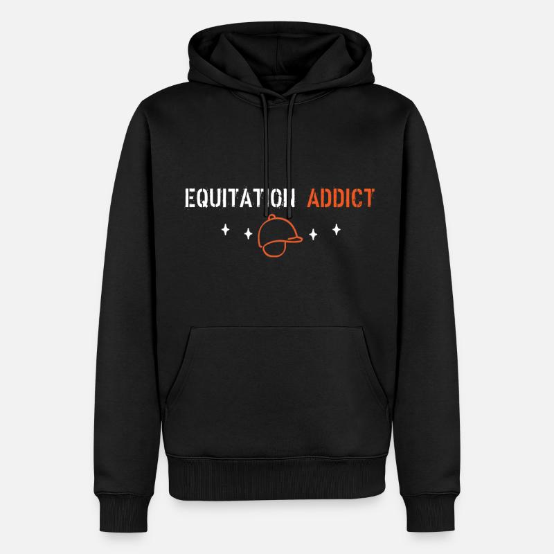 Equitation addict - Sweat à capuche Premium bio Homme - noir