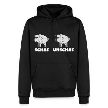 Schaf - Unschaf | dream Artworks - Männer Premium Bio Hoodie - Schwarz - Vorne - Nico (187cm)