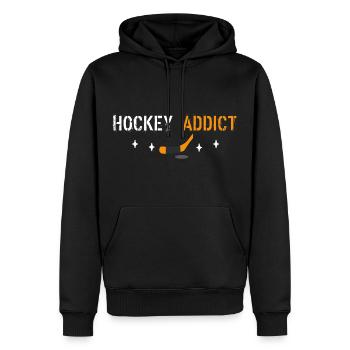 Eishockey-Süchtiger - Männer Premium Bio Hoodie - Schwarz - Vorne - Nico (187cm)