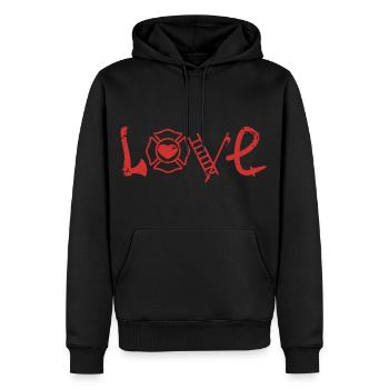 Love Firefighters - Men’s Premium Organic Hoodie - black - Front - Nico (187cm)