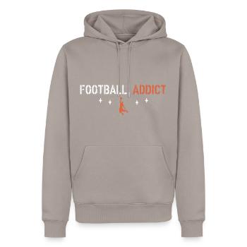 Basket Addict - Männer Premium Bio Hoodie - Taupe - Vorne - Nico (187cm)