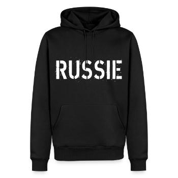 Russie - Sweat à capuche Premium bio Homme - noir - Devant - Nico (187cm)